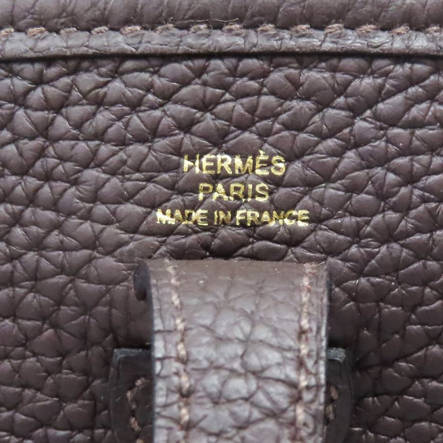 棕色 Clemence牛皮 Evelyne 16 肩背包 Z刻 金釦【HERMES 愛馬仕】 H069426CCCS-5