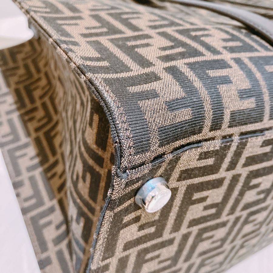 TK1894 FENDI 芬迪經典花紋大號兩用包包FF JACQUARD FABRIC TOTE BAG CANVAS-21