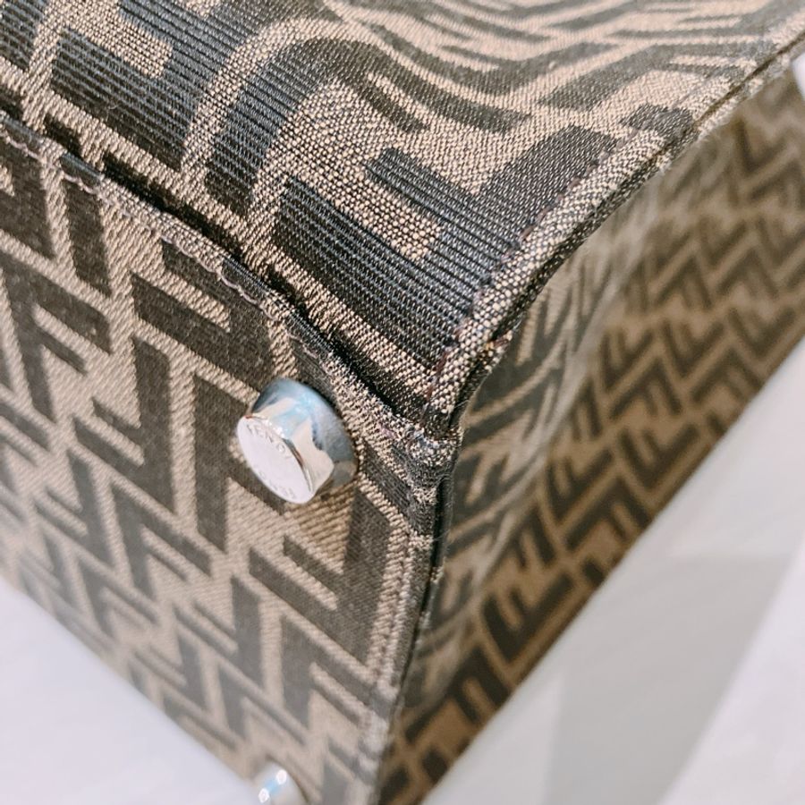 TK1894 FENDI 芬迪經典花紋大號兩用包包FF JACQUARD FABRIC TOTE BAG CANVAS-25