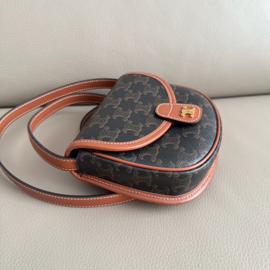 「M.Y精品」 Celine 凱旋門 mini 馬鞍包 經典老花-2