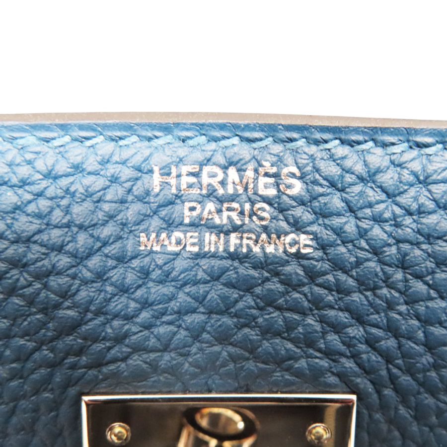 藍色皮革 Birkin 30包 T刻印【HERMES 愛馬仕】-6