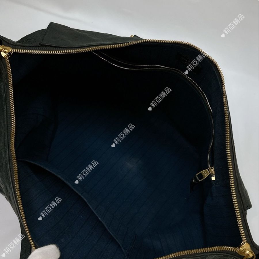 莉亞精品♡ LV 黑壓紋行李袋GM 二手美包-11