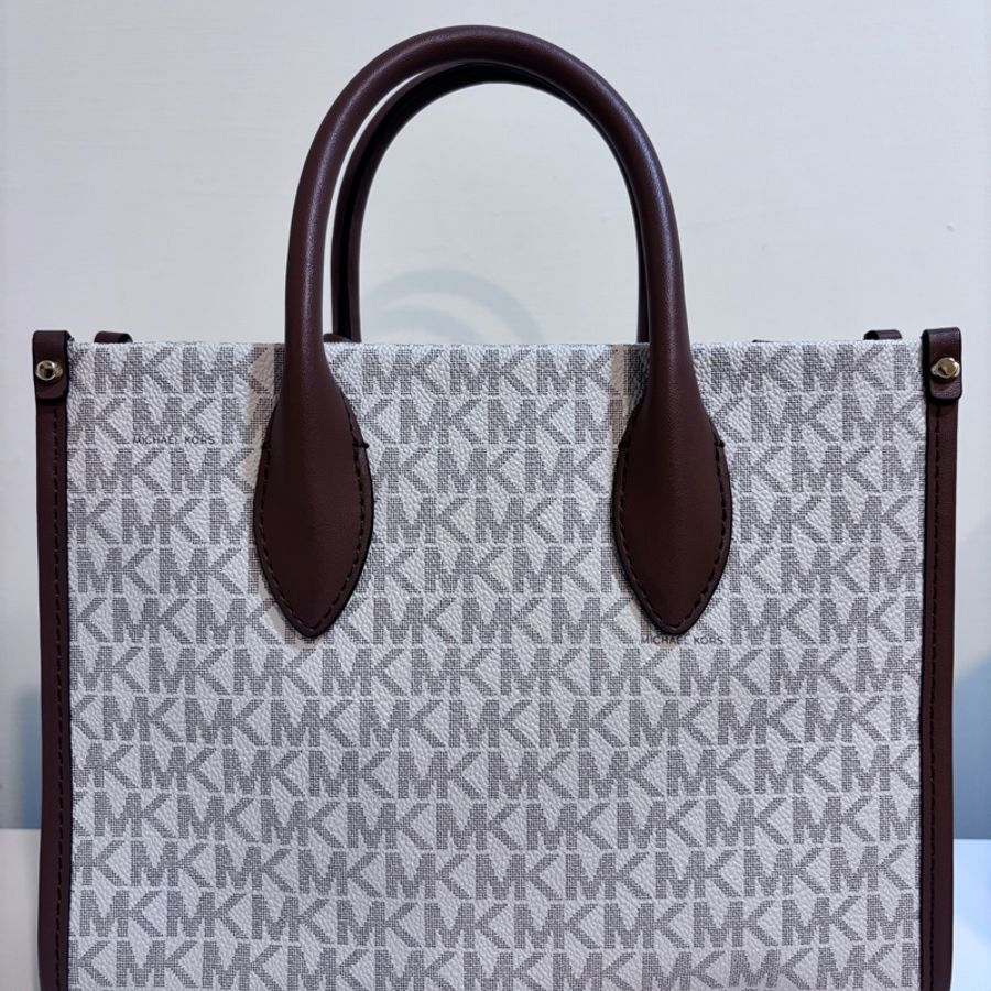 Michael Kors(MK)Mirella 經典白色老花手提/斜背包-2