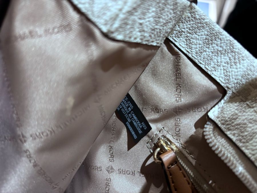 Michael Kors(MK)Mirella 經典白色老花手提/斜背包-12