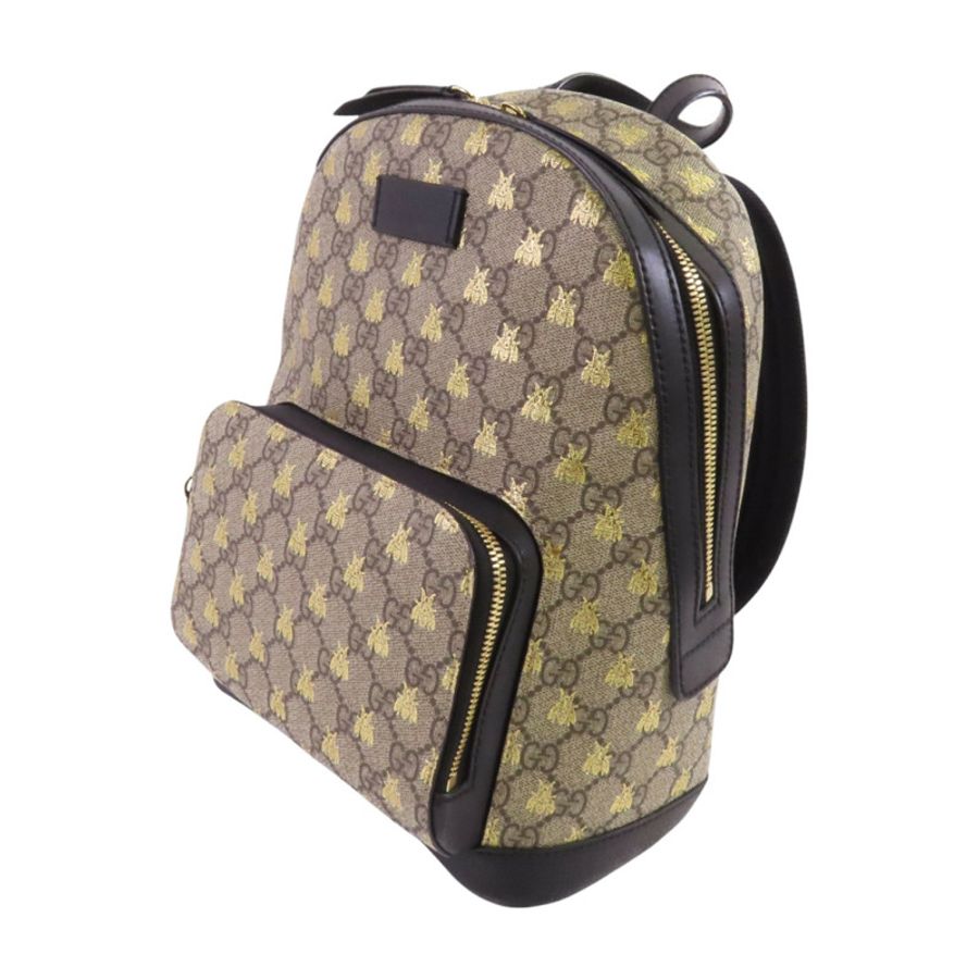 GUCCI 塗層帆布GG Supreme Backpack金扣背包-2