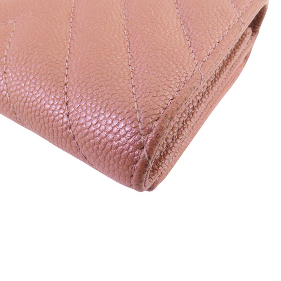 CHANEL 牛皮皮革Mini Wallet銀扣短錢包-10