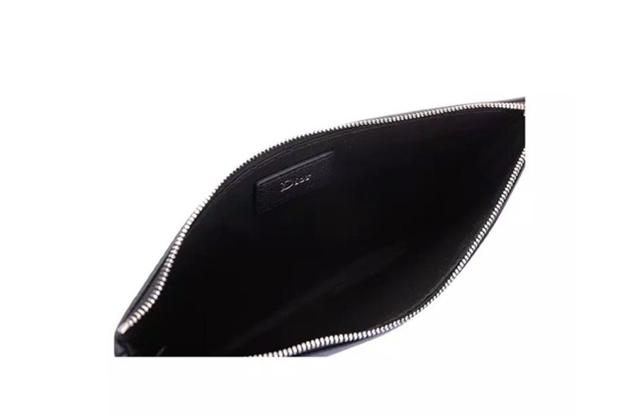 DIOR 黑色牛皮手拿包 皮革化妝包附盒 防塵袋 全新現貨-2