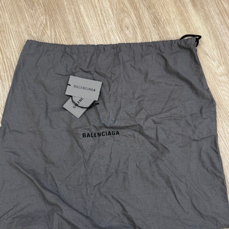 巴黎世家經典米白灰牛皮條紋托特包 兩用背袋 BALENCIAGA Barbes Medium East-West-18