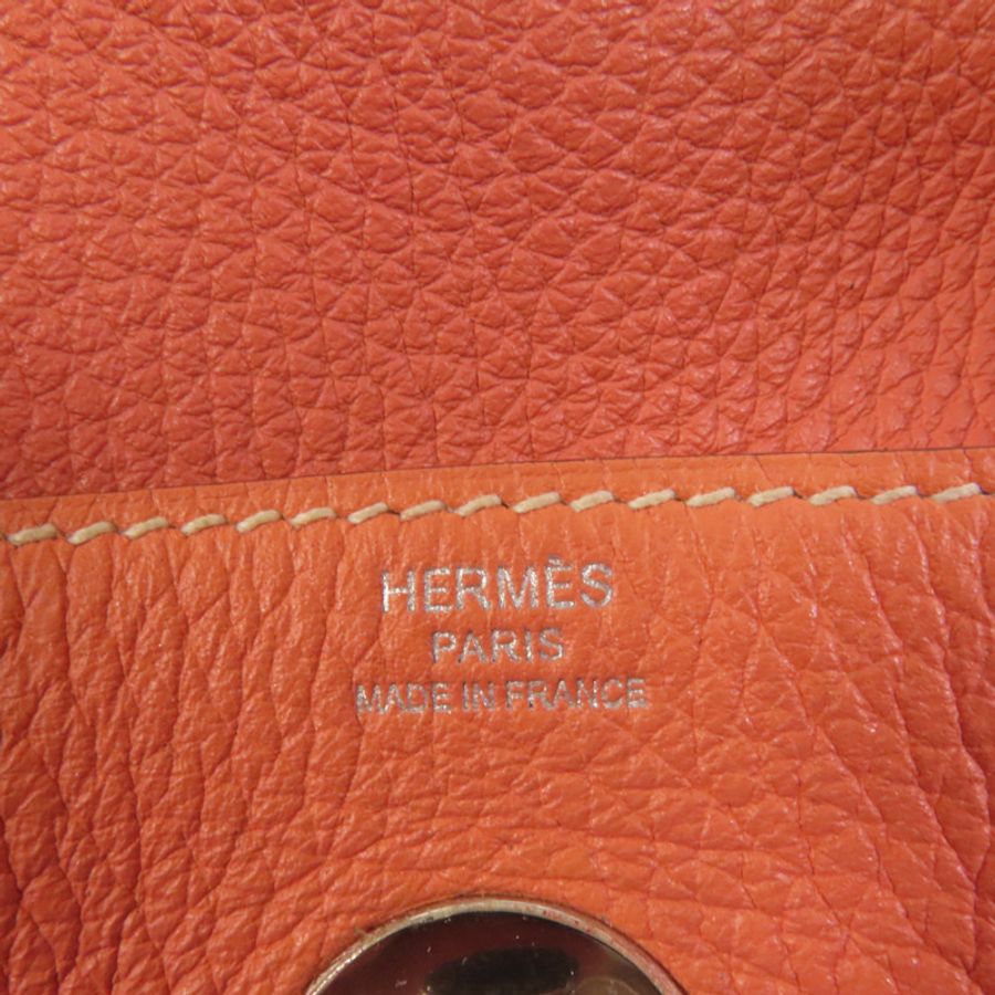 HERMES Clemence皮革Lindy 26銀扣手挽肩背兩用袋Flamingo-8