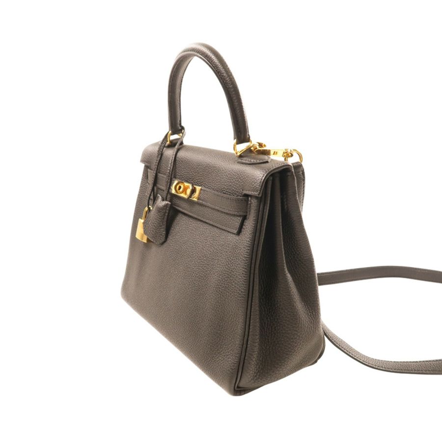 黑色 Togo牛革 Kelly 25 凱莉包 两用包 D刻 金扣【HERMES 愛馬仕】-2
