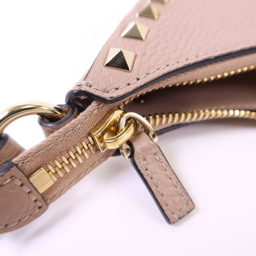 Valentino 牛皮皮革Mini Rockstud Hobo Bag金扣肩背袋-7