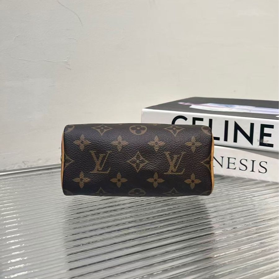 98新 LV/路易威登 speedy nano 波士頓迷你枕頭包，25年編碼，尺寸：16*7.5*10cm-4