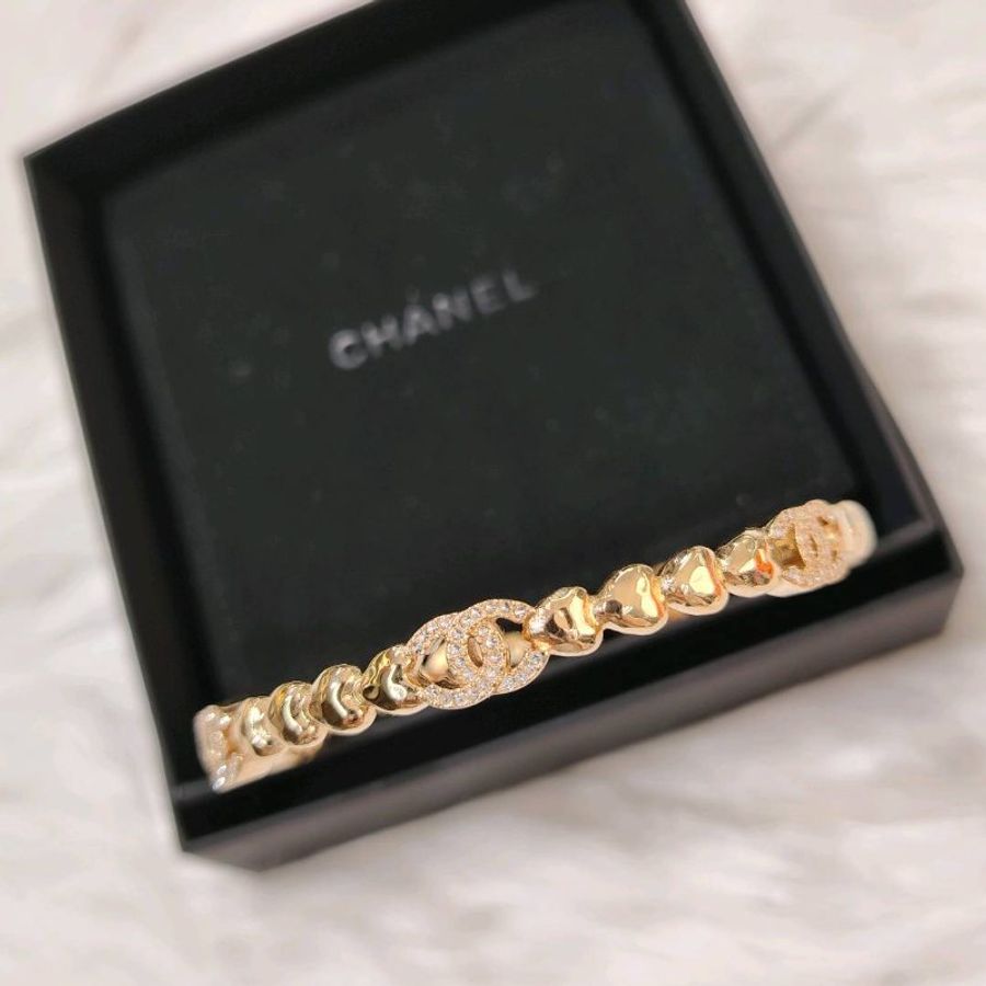 Chanel 23P 雙C鑲鑽手鐲 L碼-1
