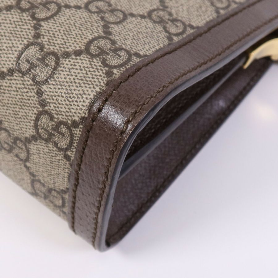GUCCI 塗層帆布Ophldia GG金扣鏈帶肩背袋-4