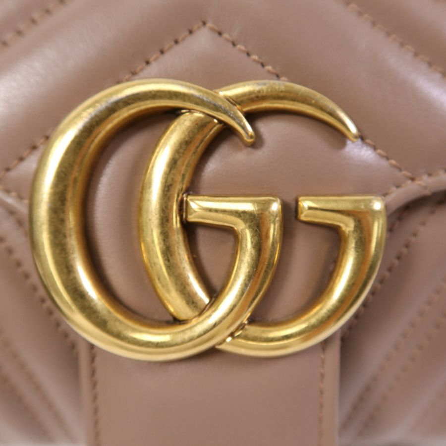 GUCCI 牛皮皮革GG Marmont金扣肩背袋-8