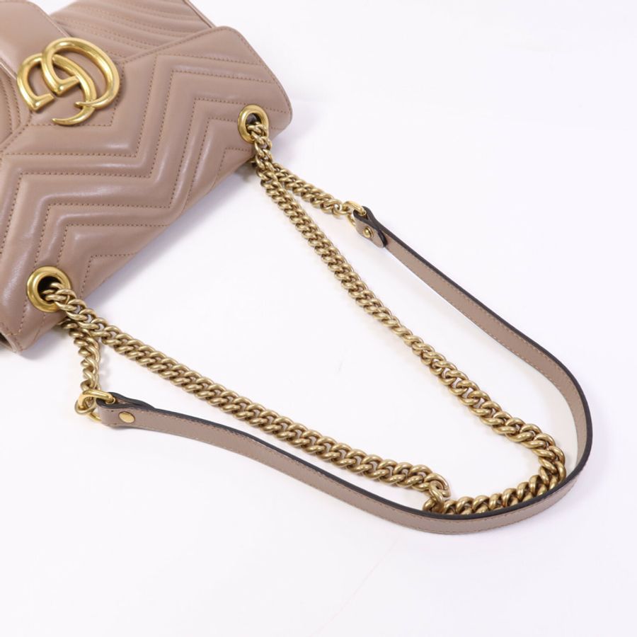 GUCCI 牛皮皮革GG Marmont金扣肩背袋-9