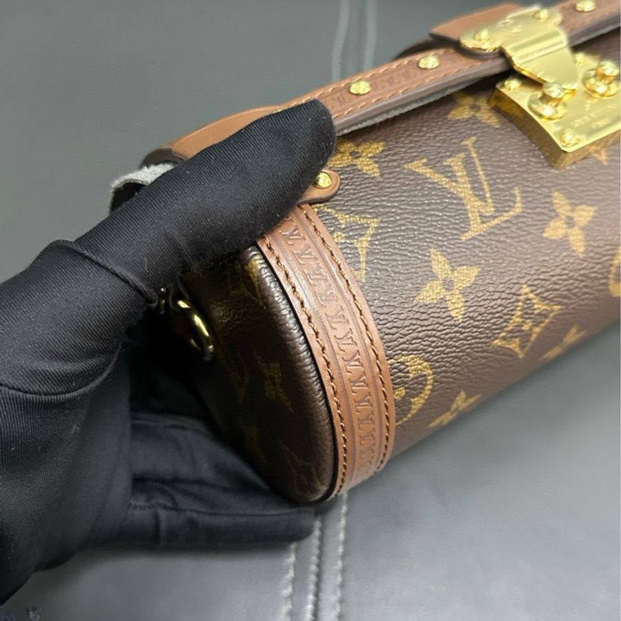 Lv papillon trunk 老花巴比龍圓筒包-10