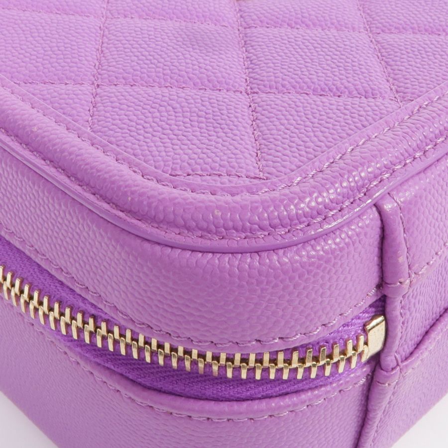 CHANEL 牛皮皮革Vanity Case金扣手挽肩背兩用袋-9