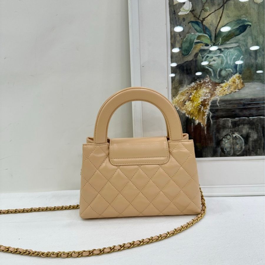 Chanel 香奈兒 25C Kelly 大號 奶茶色 米色,杏色,金扣 copy購證size:13*19*7-2