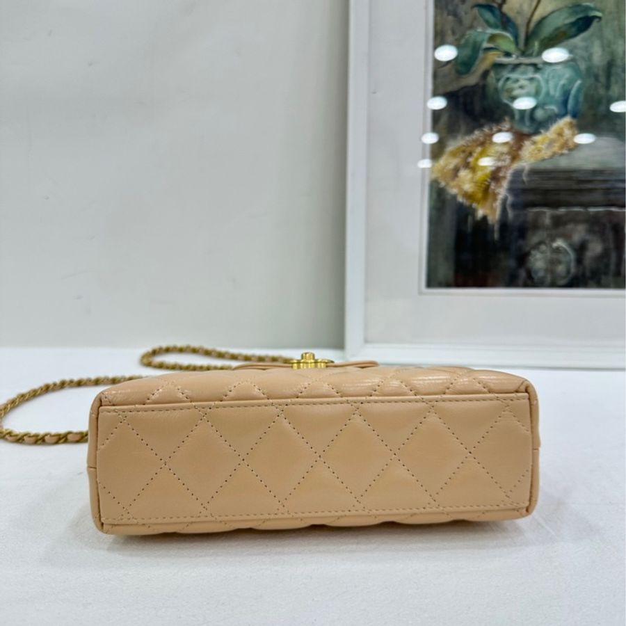 Chanel 香奈兒 25C Kelly 大號 奶茶色 米色,杏色,金扣 copy購證size:13*19*7-5