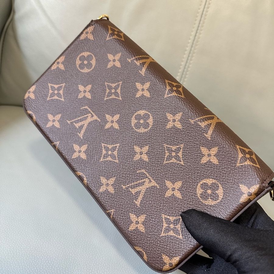 全新全套LV Felicie Pochette 老花三合一芯片款,全新未使用,專櫃正品,配件齊全!帶盒、票、塵袋、鏈條齊備-6
