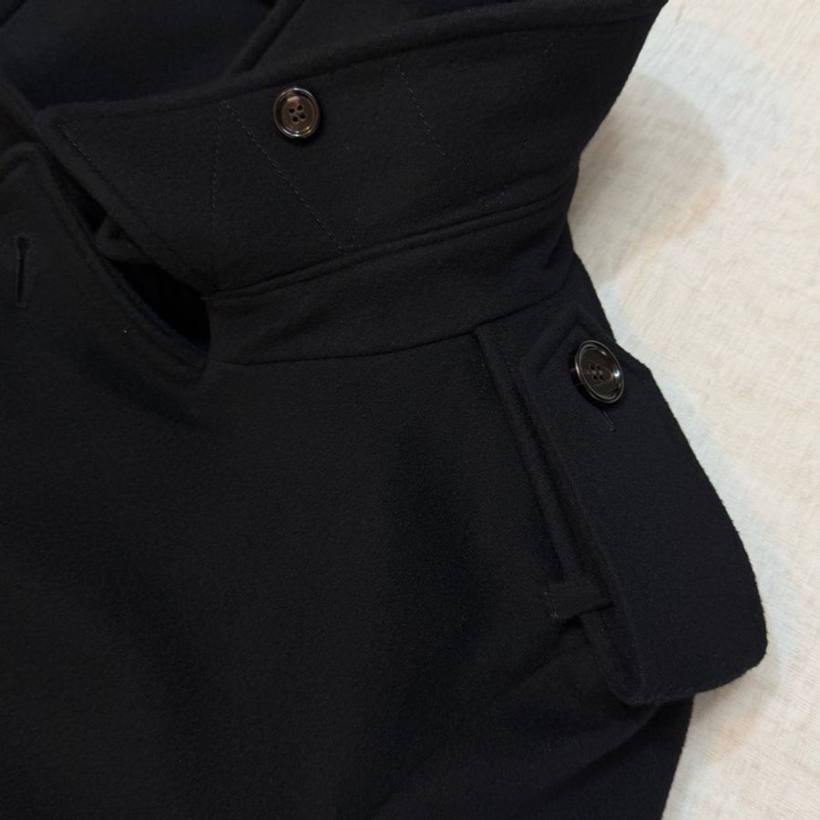 BURBERRY英國黑色羊絨大衣UK6-9
