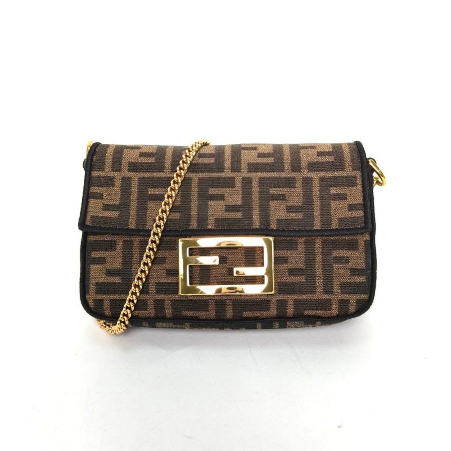 FENDI 老花帆布Baguette法棍包肩背包-0