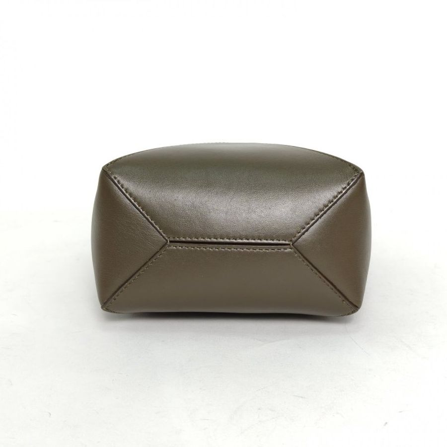 LOEWE 綠色牛皮金扣puzzlefold可折疊手提托特包mini肩背包-4