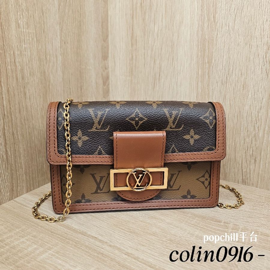 [銷量排名😆超甜價] LV 雙色老花Dauphine金釦斜背Woc-0