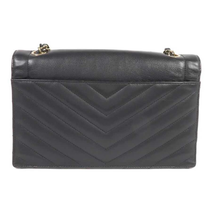 CHANEL 牛皮皮革Chain Shoulder金扣鏈帶肩背袋-1