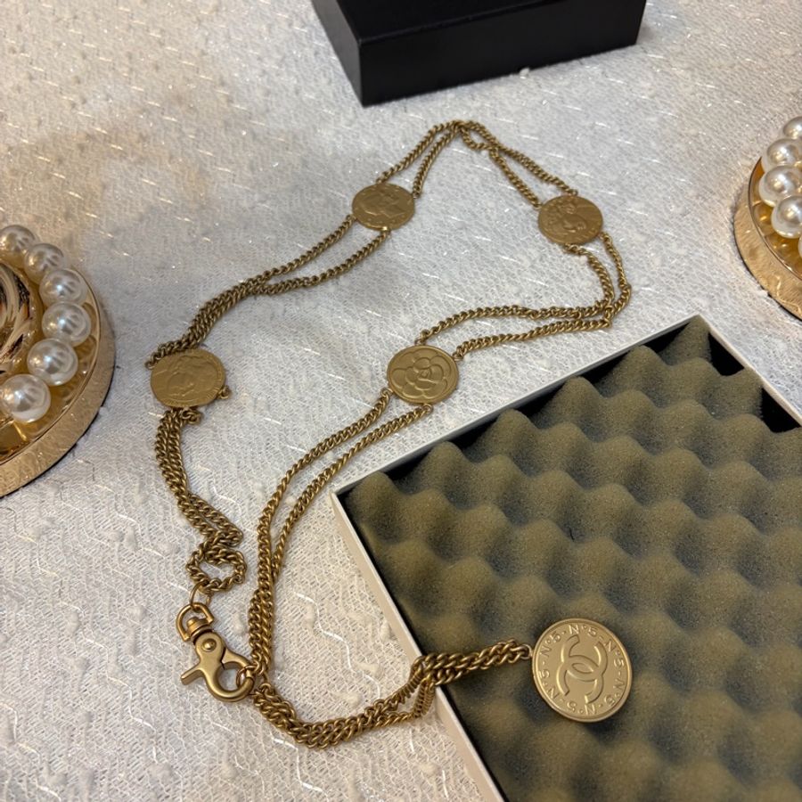 Chanel 08A 淡金 金幣腰鏈-16