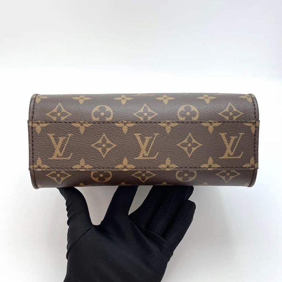 LV 經典老花琴譜bb手提斜背包 芯片款 21.5*22*9.5 9新配件塵袋-3