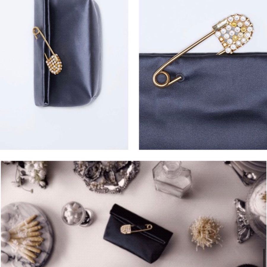 Burberry The Pin 絲質緞面 灰藍色手拿包-2