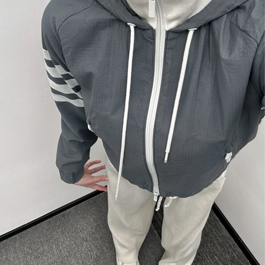 日本製 Thom Browne 風衣外套 防潑水 灰色-2