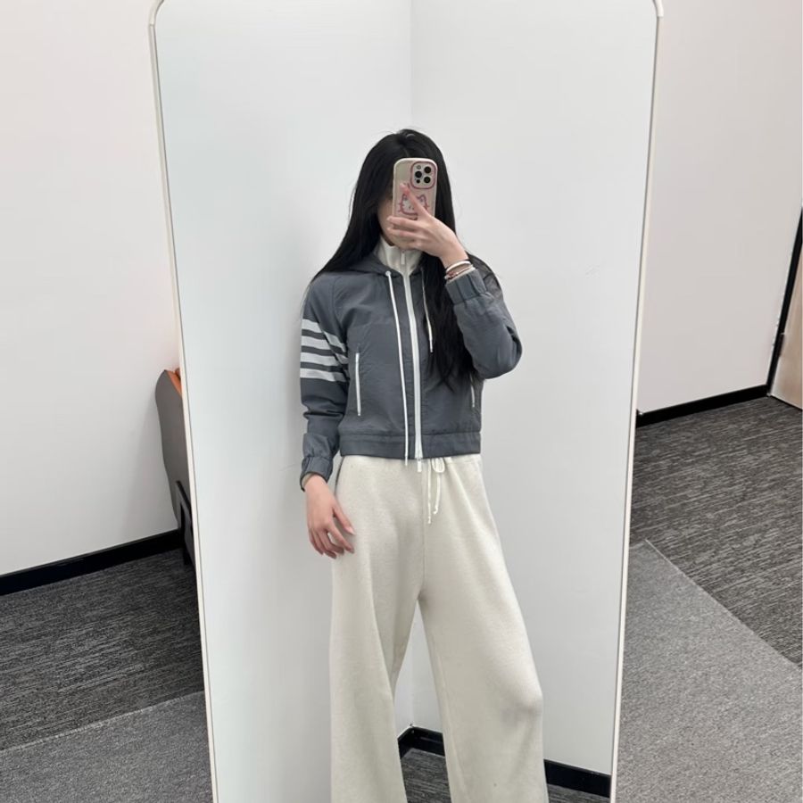 日本製 Thom Browne 風衣外套 防潑水 灰色-3