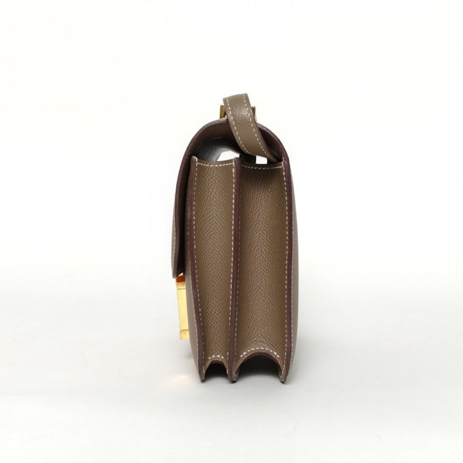 HERMES Constance康康19帶鏡子新版18大象灰Epsom皮B刻金扣肩背包-1