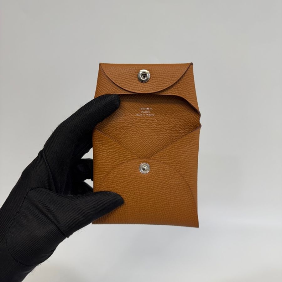 Hermers 37 gold金棕銀釦EPSOM皮basta零錢包-7