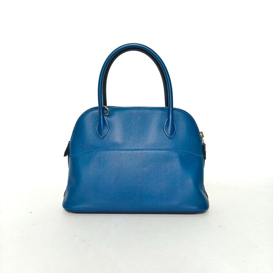 HERMES Bolide保齡球包27O8皇室藍Swift皮D刻金扣肩背包-2
