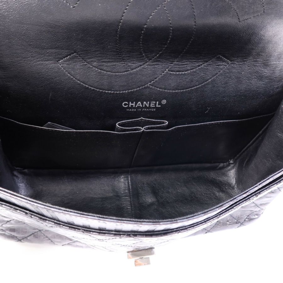 CHANEL 牛皮皮革2.55 Large銀扣鏈帶肩背袋-4