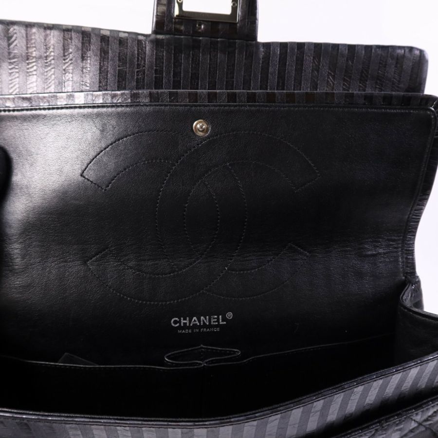CHANEL 牛皮皮革2.55 Large銀扣鏈帶肩背袋-16