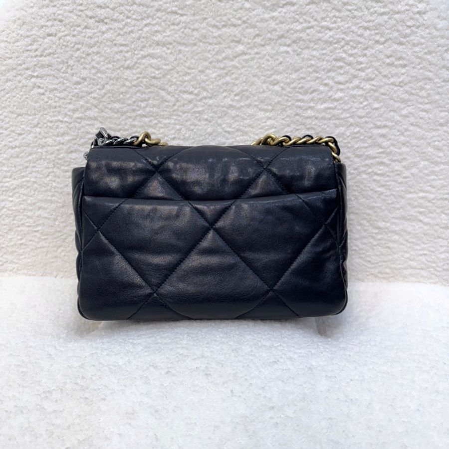 🖤香奈兒19 chanel黑金油蠟羊皮19bag小號26cm AS1160-6