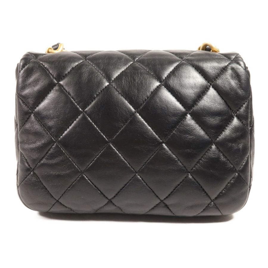 CHANEL 羊皮皮革Chain Shoulder金扣鏈帶肩背袋-1