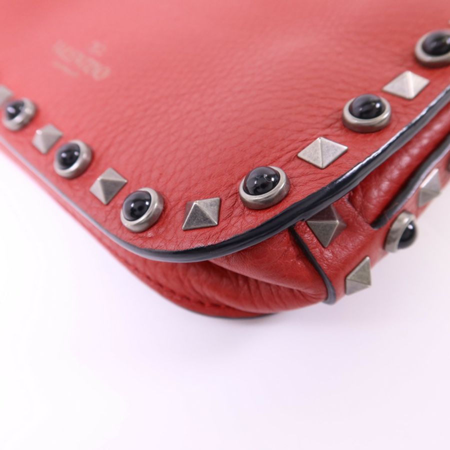 Valentino 牛皮皮革Shoulder Bag銀扣肩背袋-13