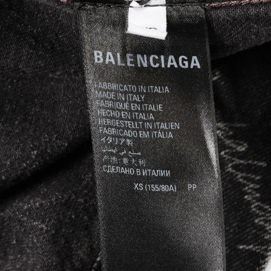 BALENCIAGA 全身logo大尺碼牛仔夾克，純棉材質，黑色，二手，男女通用-5