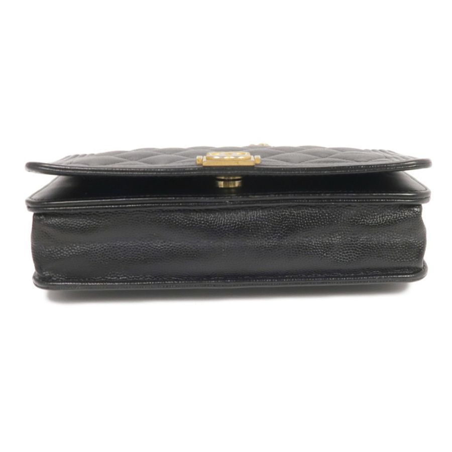 CHANEL 牛皮皮革WOC Wallet On Chain金扣鏈帶肩背袋-3