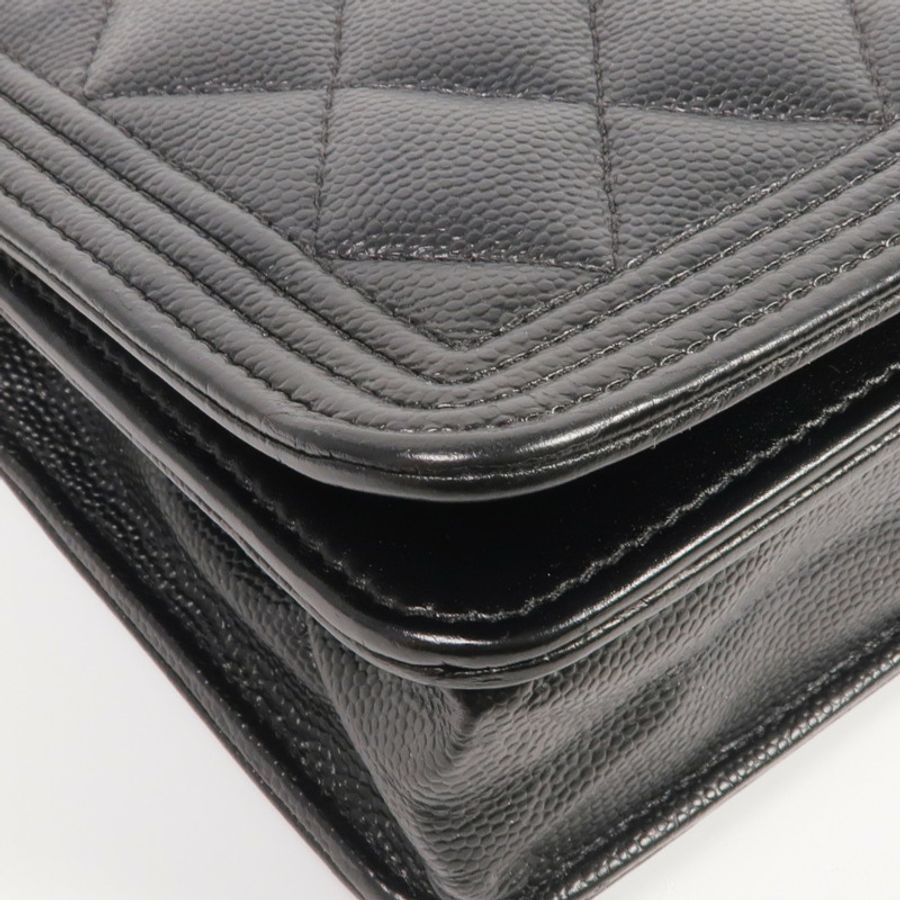 CHANEL 牛皮皮革WOC Wallet On Chain金扣鏈帶肩背袋-6
