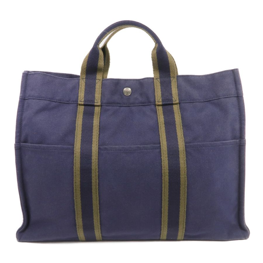 HERMES 帆布Herline MM銀扣手挽袋-1