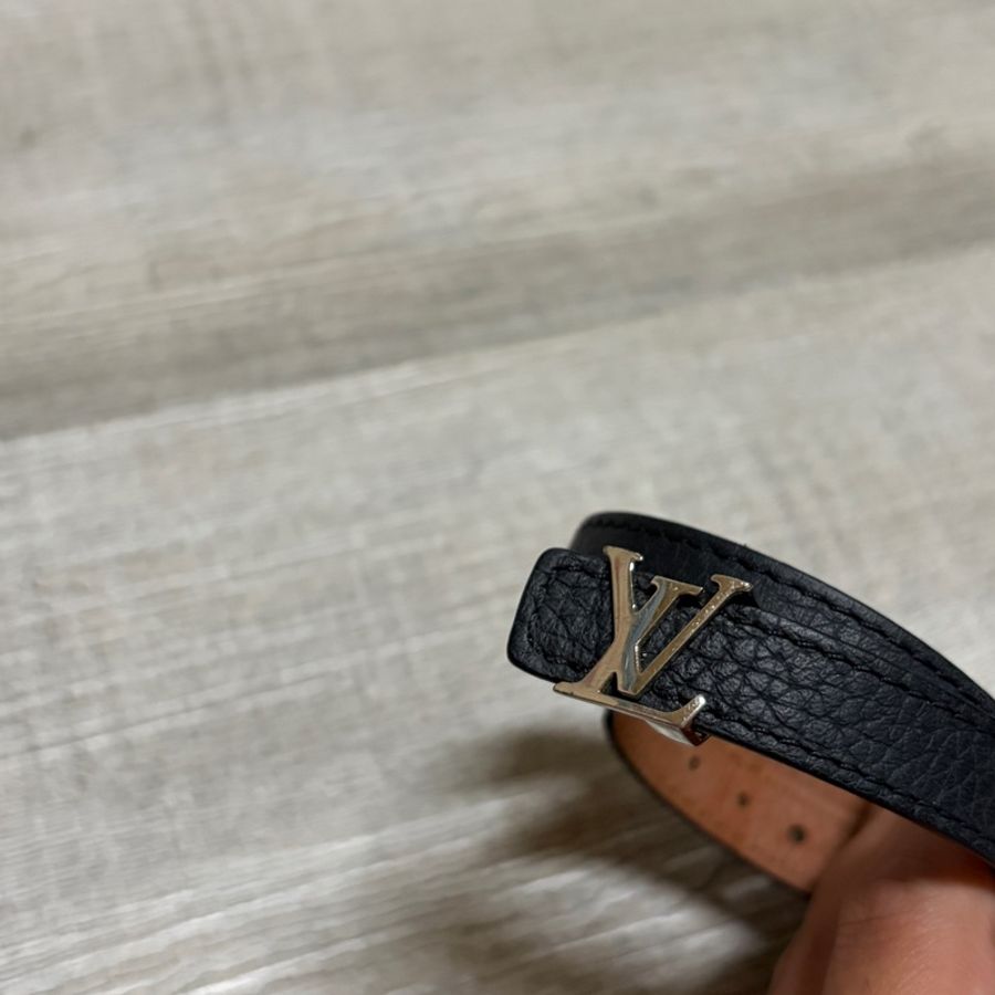 Lv黑銀皮革手環-3