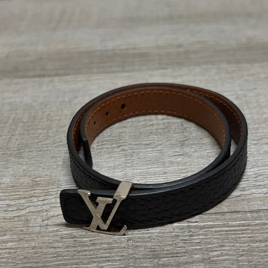 Lv黑銀皮革手環-7