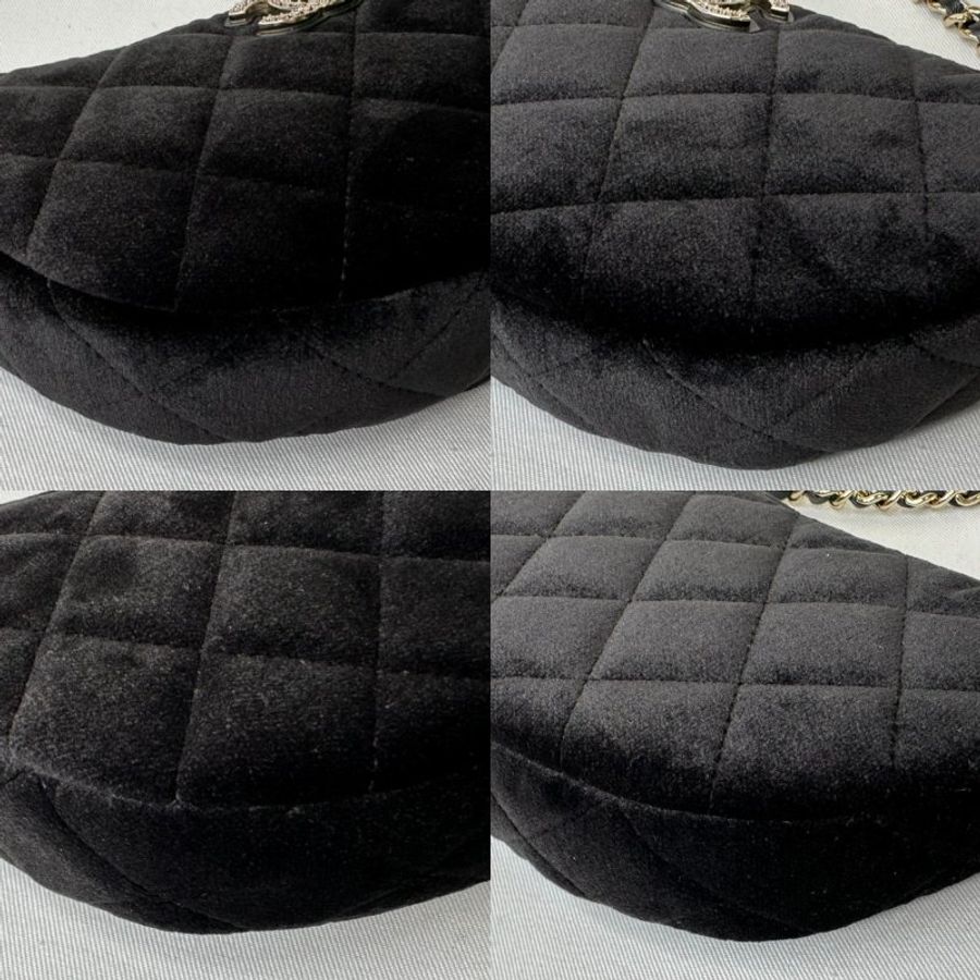 CHANEL 全新VIC絲絨半月鍊條包-9
